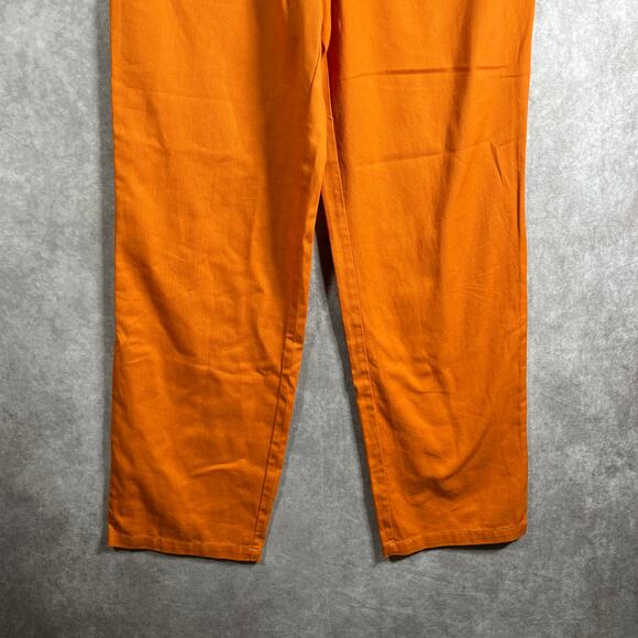 H/G By Collection Pants Womens Small Orange Cotton Trousers Buttons Vacation - Picture 3 of 10